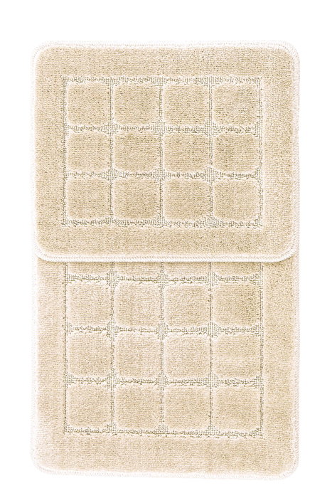 Mijölnir Kareli - Crema - Juego de alfombrillas de baño (2 piezas)